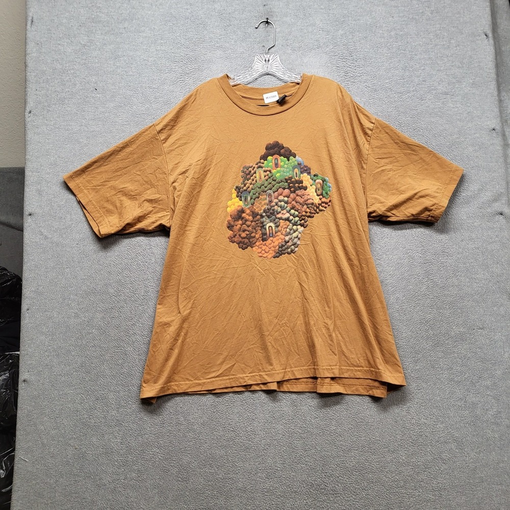 Levi's Men Shirt XXL Brown Abstract Art Short Sleeve Skate